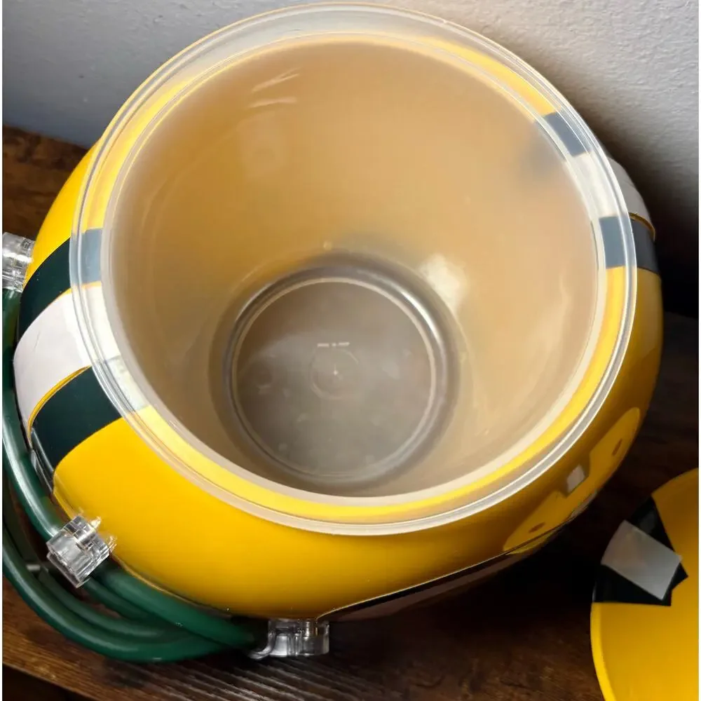 Vintage Green Bay Packers NFL Snack Helmet with Lid Super Bowl Chip & Dip